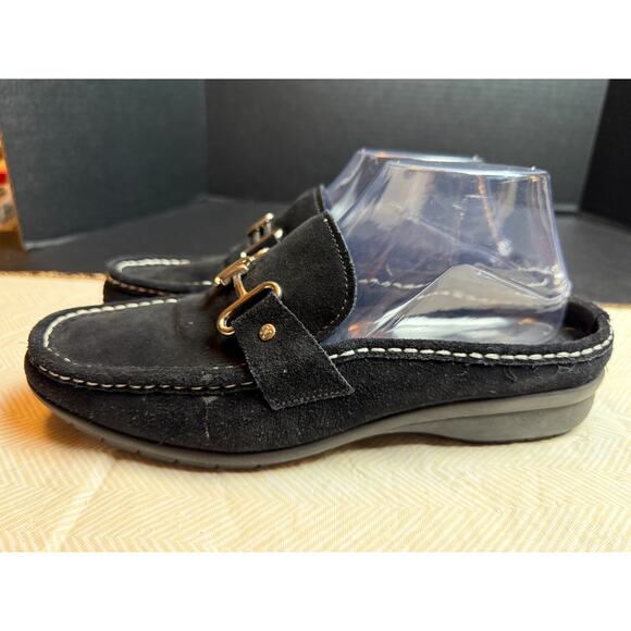 Cole Haan Shoes - Cole Haan Mardi Black Suede Mule w Shearling Size 8.5